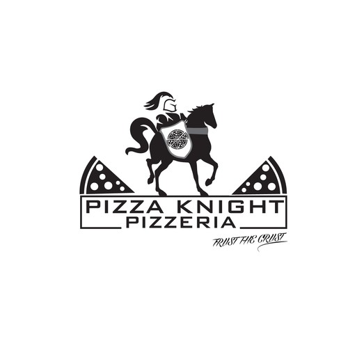 create a classic look / feel pizza take-out focused on modern tastes with a knight image