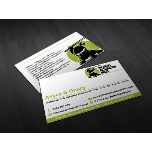 Cartoon Ninja Logo and Business Card