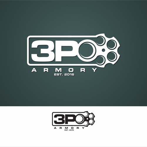Bold logo concept for 3P0 Armory