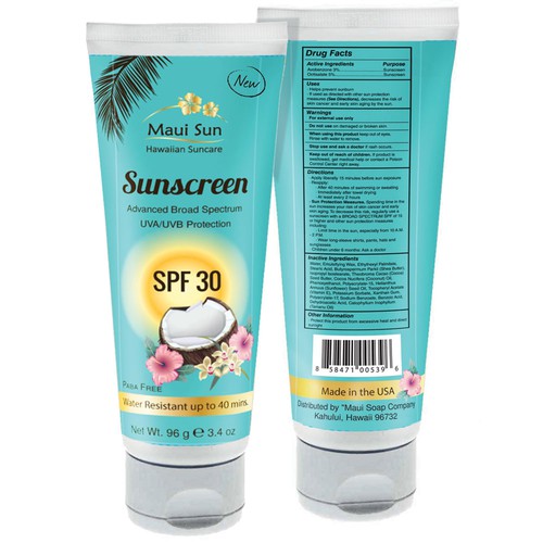 Colorful Suscreen Protection Cream label design