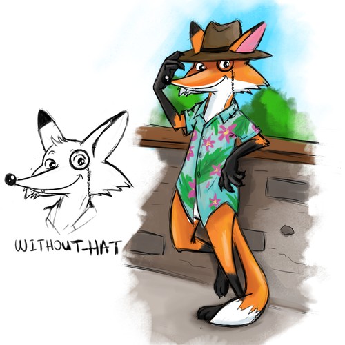 fox colorful sketch