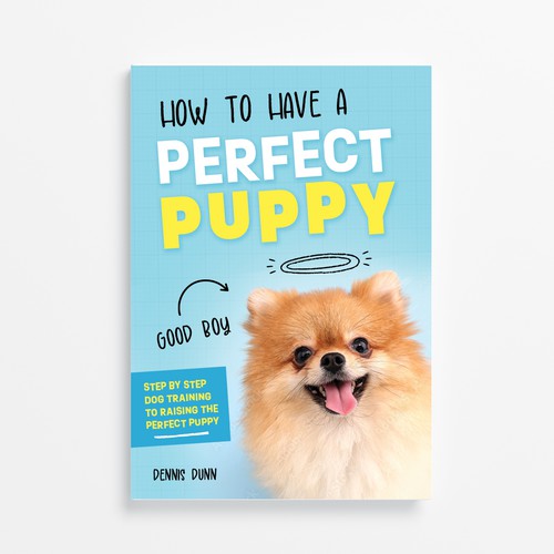 Fun book cover for a puppy training book