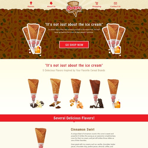Create a modern and cool website for Gooties Cones