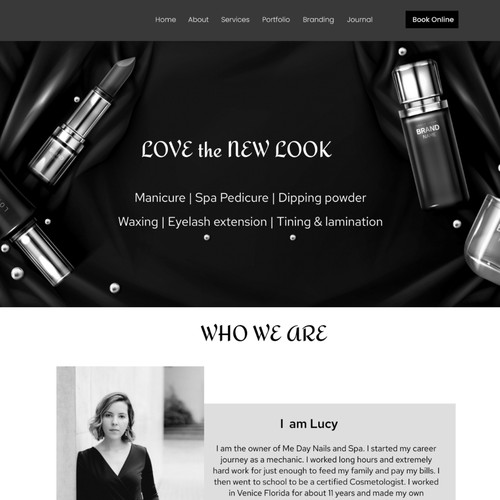 Normal Black and White landing page design