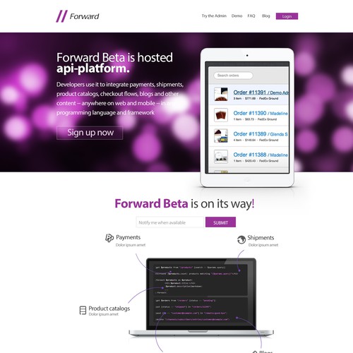 Guaranteed: Forward needs a new (Beta) landing page