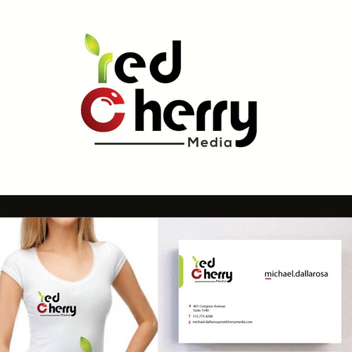 Create a modern, stylish and abstract logo for Red Cherry Media