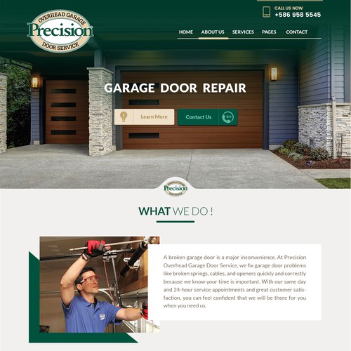 Garage door repair website design