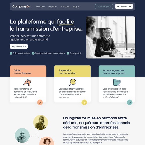 Webdesign de CompanyOn, outil SaaS de mise en relation