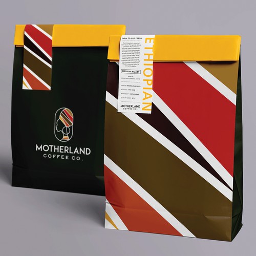 Coffee package design for Motherland Coffee Co. 