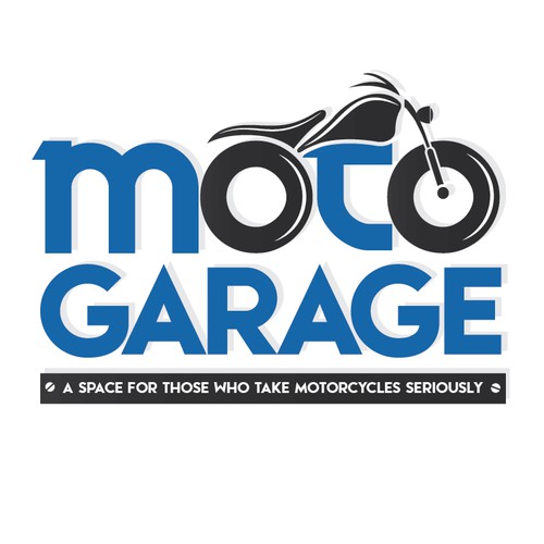 Create a motorcycle camaraderie logo for MotoGarage