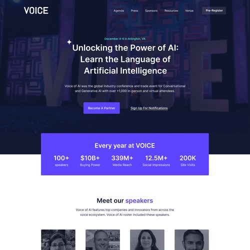 Conference Event - Landing Page Design