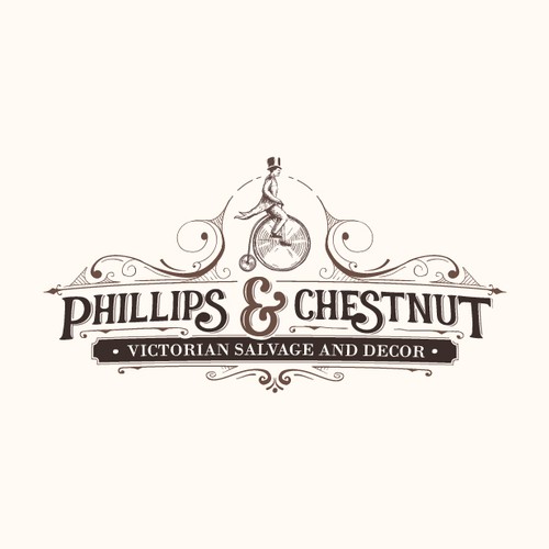 Scetched victorian logo for interior decor business