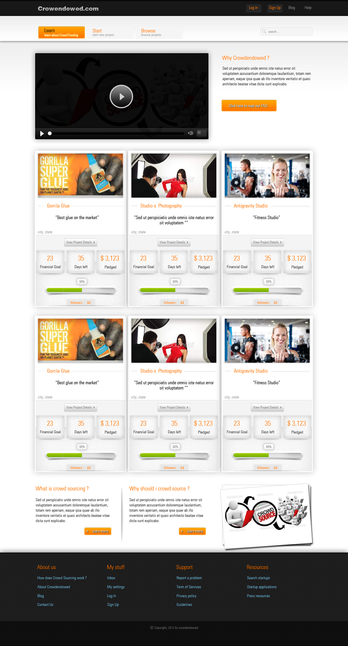 Create the next website design for crowdendowed