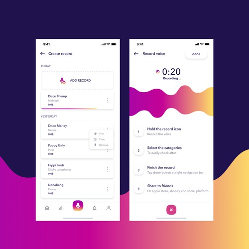 Design iOS app for an innovative social audio app