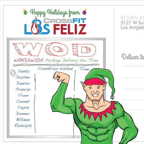 Los Feliz Crossfit Gym Christmas Postcard