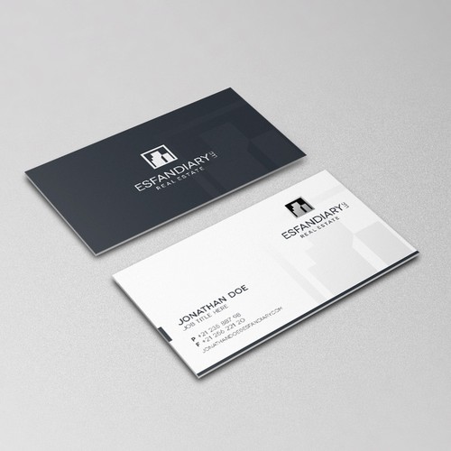 Business Card Design for Esfandiary LLC Real Etate