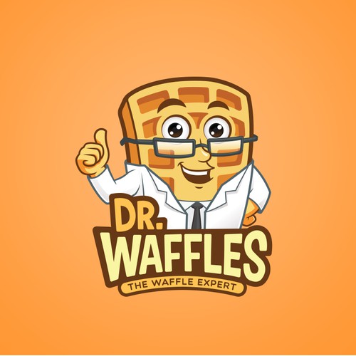 Dr. Waffles Logo and Mascot