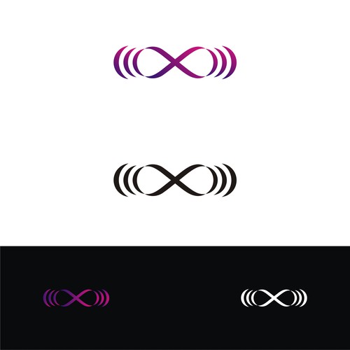 infinity logo symbol with sound waves 