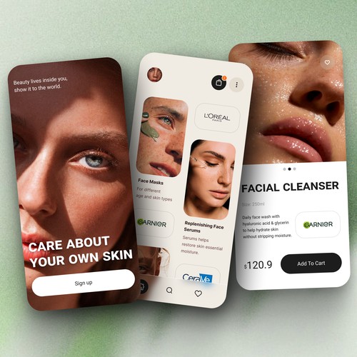 Skin Care Store - Mobile App UI Design