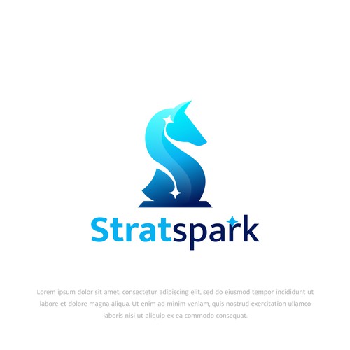 Stratspark horse chesspiece sparkling logo