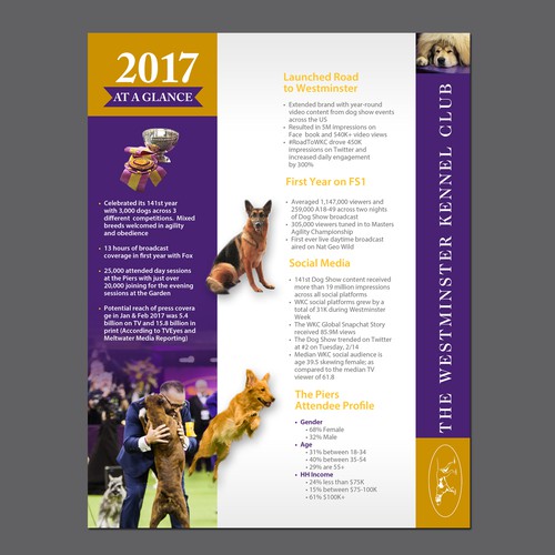 Design a Highlight Sheet for The Westminster Dog Show