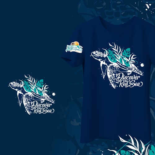  Illustrated t-shirt design for liveaboard egypt buseo company