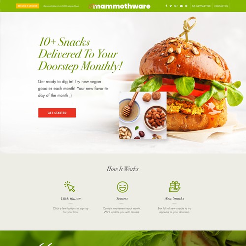  Landing Page For Vegan Snack Box