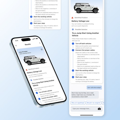 Car Diagnostic App – Result Screen UI (iOS Style)