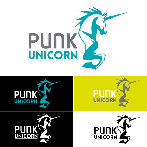 Edgy Logo Punk Unicorn w/underline