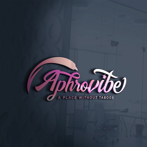 Fresh fruity logo for Aphrovibes, horizontal version