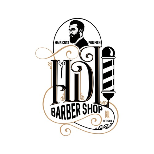 HDL Barber Shop Logo Design