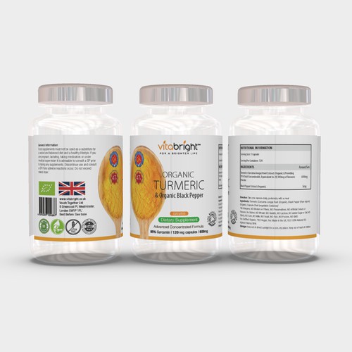 Turmeric Label design for Vitabright