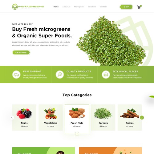 Landing Page for Microgreens Health