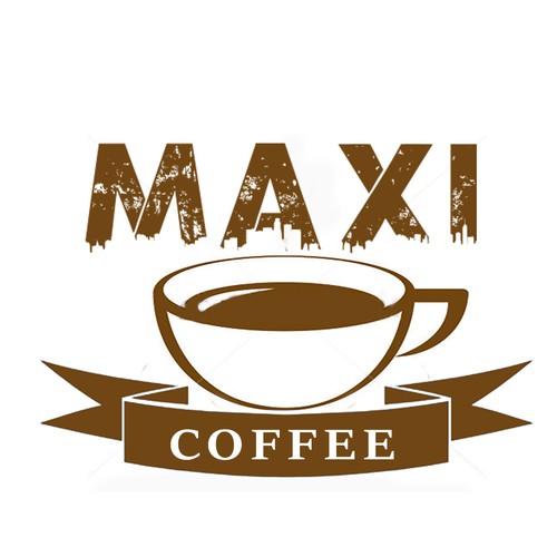 maxi coffee logo design