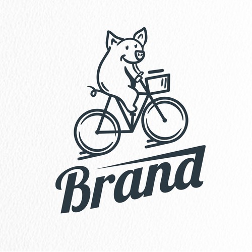 Pig riding a bicycle