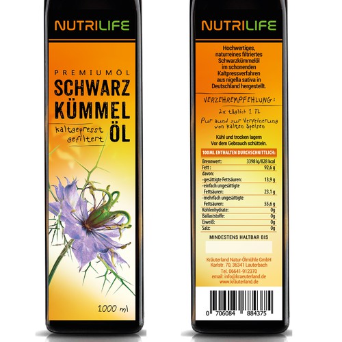  Label Blac cumin oil for NutriLife