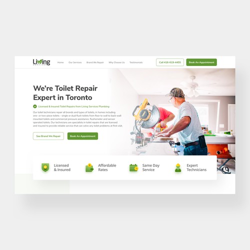 Landing Page Design for Plumbing Company