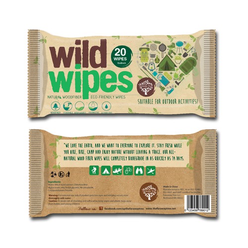 Packaging for Eco Friendly Hiking & Camping Wipes