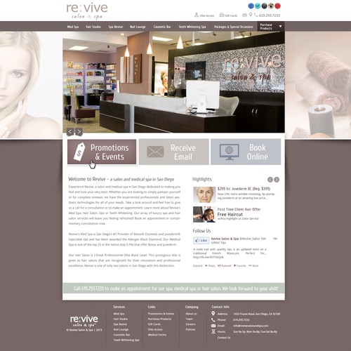 website design for www.revivesalonandspa.com