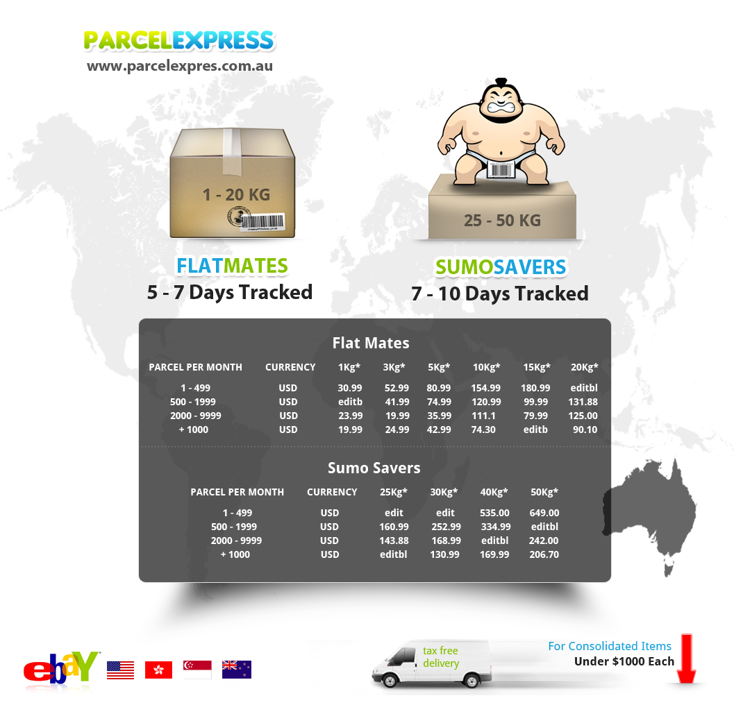 Fresh Funky Flyer For EBay Shipping Worldwide into Australia 