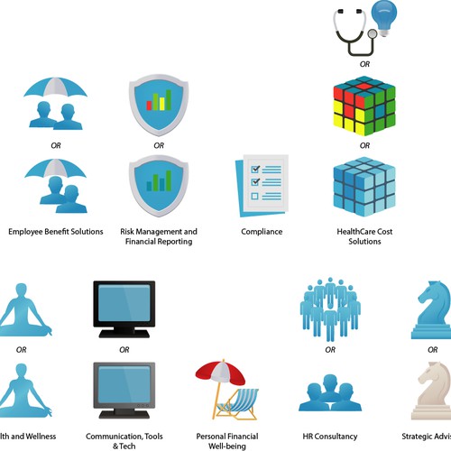 Guaranteed! Icon Pack for Strategic Team Model of an innovative Benefits Solution Firm