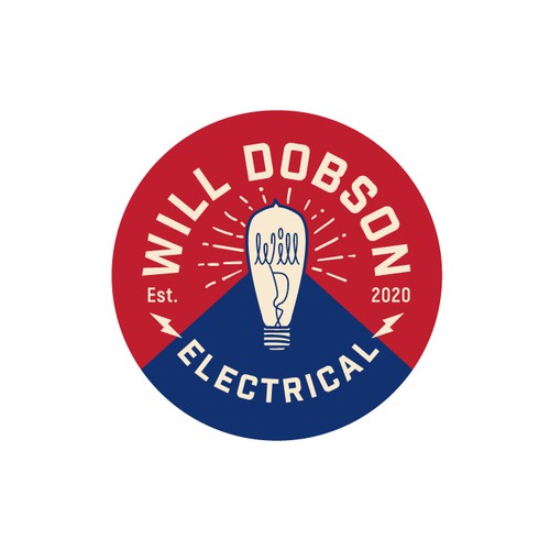 Vintage styled logo for Australian electrician by the sea