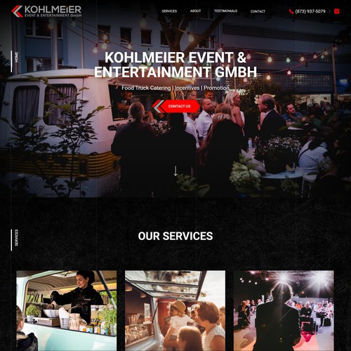 Wordpress theme design for "Kohlmeier Event & Entertainment Gmbh", Catering, Event & Entertainment.