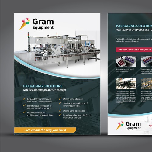 Ice cream equipment manufacturer need A4 leaflet