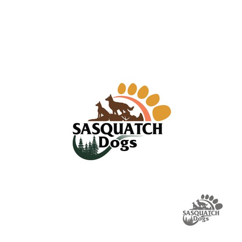 Logo and webpage for an outdoors loving, fun loving dog training company