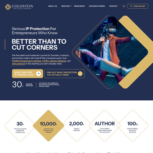 Goldstein IP Law — Attorney & Patent Law WordPress Website
