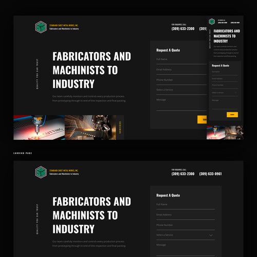 Manufacturing Company Landing Page