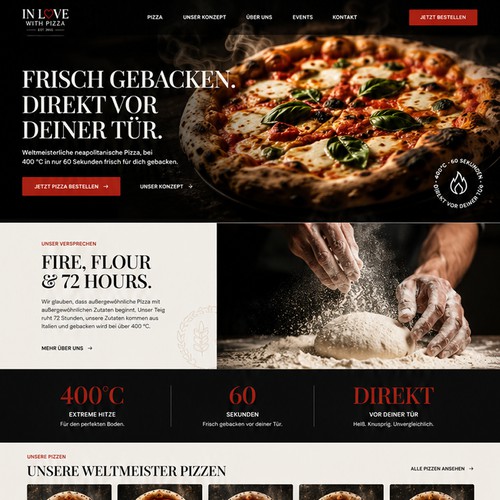 In Love With Pizza Landing Page Design