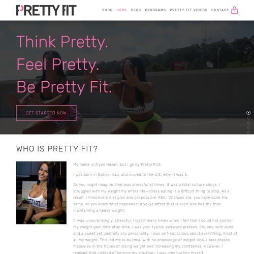 Squarespace website design for Pretty Fit Performance