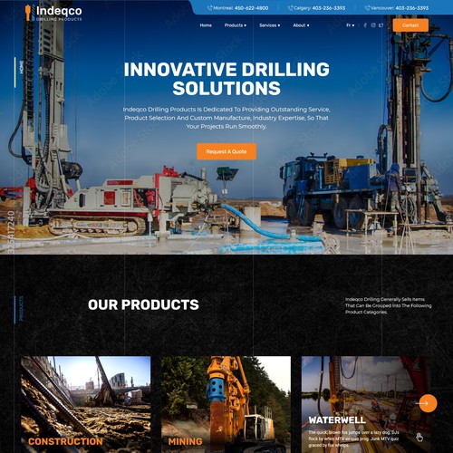 Website design for "Pinnacle Drilling", a oil drilling company.